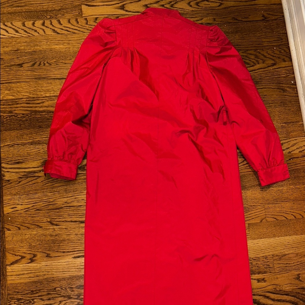 VINTAGE J. Gallery Red Button-Up Trench Coat Women’s Size 4 - Picture 4 of 8